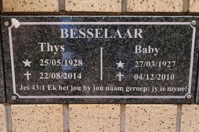 BESSELAAR Thys 1928-2014 & Baby 1927-2010
