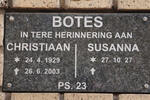 BOTES Christiaan 1929-2003 & Susanna 1927-
