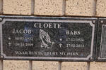 CLOETE Jacob 1932-2009 & Babs 1934-2014
