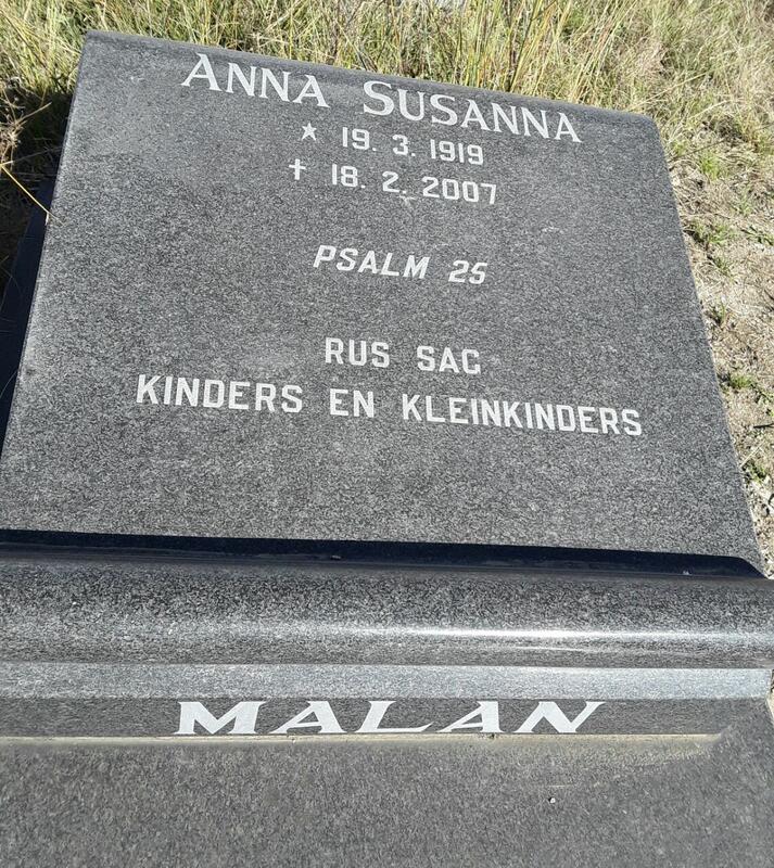MALAN Anna Susanna 1919-2007