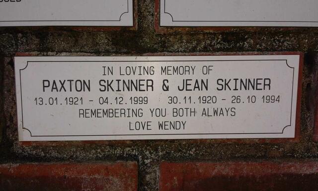 SKINNER Paxton 1921-1999 & Jean 1920-1994