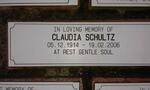 SCHULTZ Claudia 1914-2006