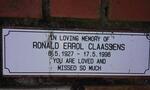 CLAASSENS Ronald Errol 1927-1998