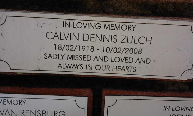 ZULCH Calvin Dennis 1918-2008