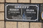 GREEFF Hiney 1934- & Elsa 1943-