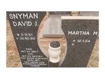 SNYMAN David J. 1951-1990 & Martha M. 1954-