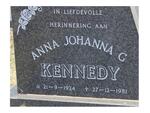 KENNEDY Anna Johanna G. 1924-1981