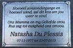 PLESSIS Natasha, du 1977-2015