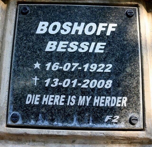 BOSHOFF Bessie 1922-2008