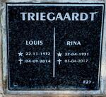 TRIEGAARDT Louis 1932-2014 & Rina 1931-2017