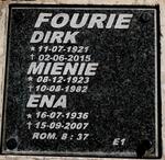 FOURIE Dirk 1921-2015 :: FOURIE Mienie 1923-1982 :: FOURIE Ena 1936-2007