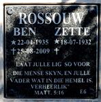 ROSSOUW Ben 1935-2009 & Zette 1932-