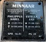 MINNAAR Philippus Karel 1916-2008 & Estella Lily 1921-2014