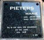 PIETERS Marie 1928-2011