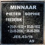 MINNAAR Pieter Frederik 1932-2006 & Sophie 1932-2006