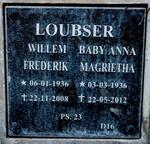 LOUBSER Willem Frederik 1936-2008 & Baby Anna Magrietha 1936-2012