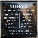 NIEHAUS Blanka Olivia 1923-2014 :: NIEHAUS Siegfried Heindrigh 1954-2008