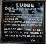 LUBBE Schalk Willem 1926-1993 & Maria Margaretha VIVIERS 1928-2007