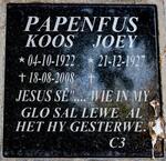 PAPENFUS Koos 1922-2008 & Joey 1927-