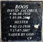 ROOS David Jacobus 1930-2008 & Hester 1936-2007