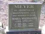 MEYER Maria Magdalena nee MOLLER 1921-2010