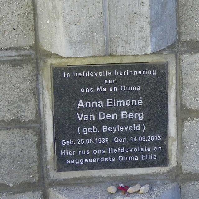BERG Anna Elmene, van den nee BEYLEVELD 1936-2013