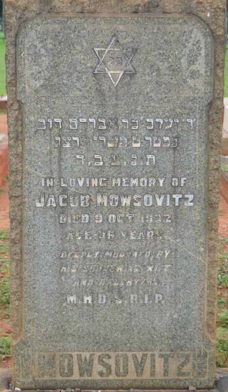 MOWSOVITZ Jacob -1932