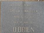 O'BRIEN Sheila Maureen 1919-1931