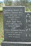 HALL George Thomas -1932 & Mary Ann -1939 :: BRIDGE Harriet Elizabeth -1919