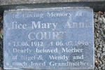 COURT Alice Mary Annie 1912-1996