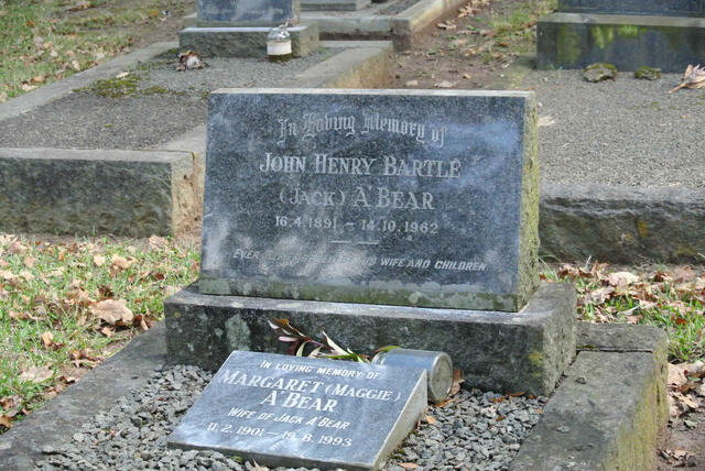 A'BEAR John Henry Bartle 1891-1962 & Margaret 1901-1993
