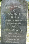 MAPSTONE Roy A.C. 1896-1969 & Irene E. 1902-1993
