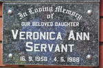 SERVANT Veronica Ann 1958-1988