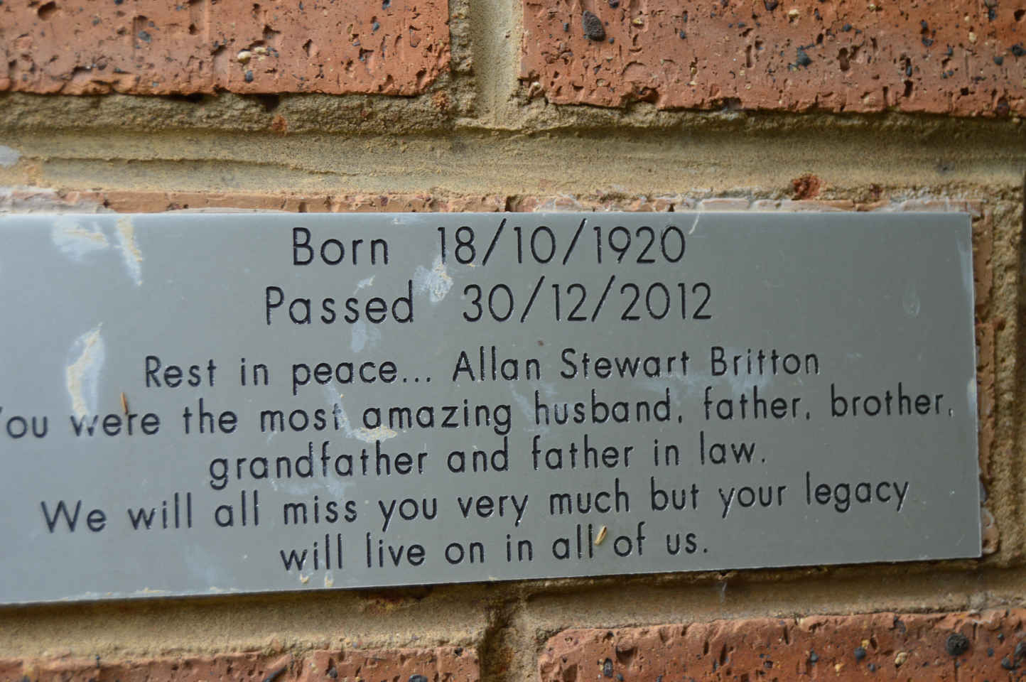 BRITTON Allan Stewart 1920-2012