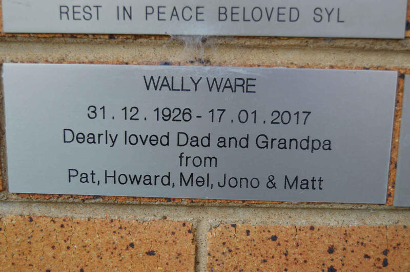 WARE Wally 1926-2017