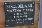 GROBBELAAR Martha Maria 1912-2009