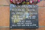 STADEN Frederick Jacobus, van 1920-2005 & Aletta Magdalena 1925-2011