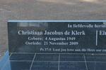 KLERK Christiaan Jacobus, de 1949-2009 & Elmare SPANGENBERG 1953-