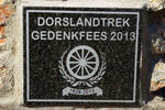 Gedenkteken - Dorslandtrek Gedenkfees 2013