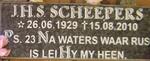 SCHEEPERS J.H.S. 1929-2010