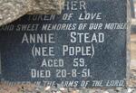 STEAD Arthur W. -1947 & Annie POPLE -1951 :: STEAD Arthur Cedric -1925 :: STEAD Vincent Calvert Noel -1944