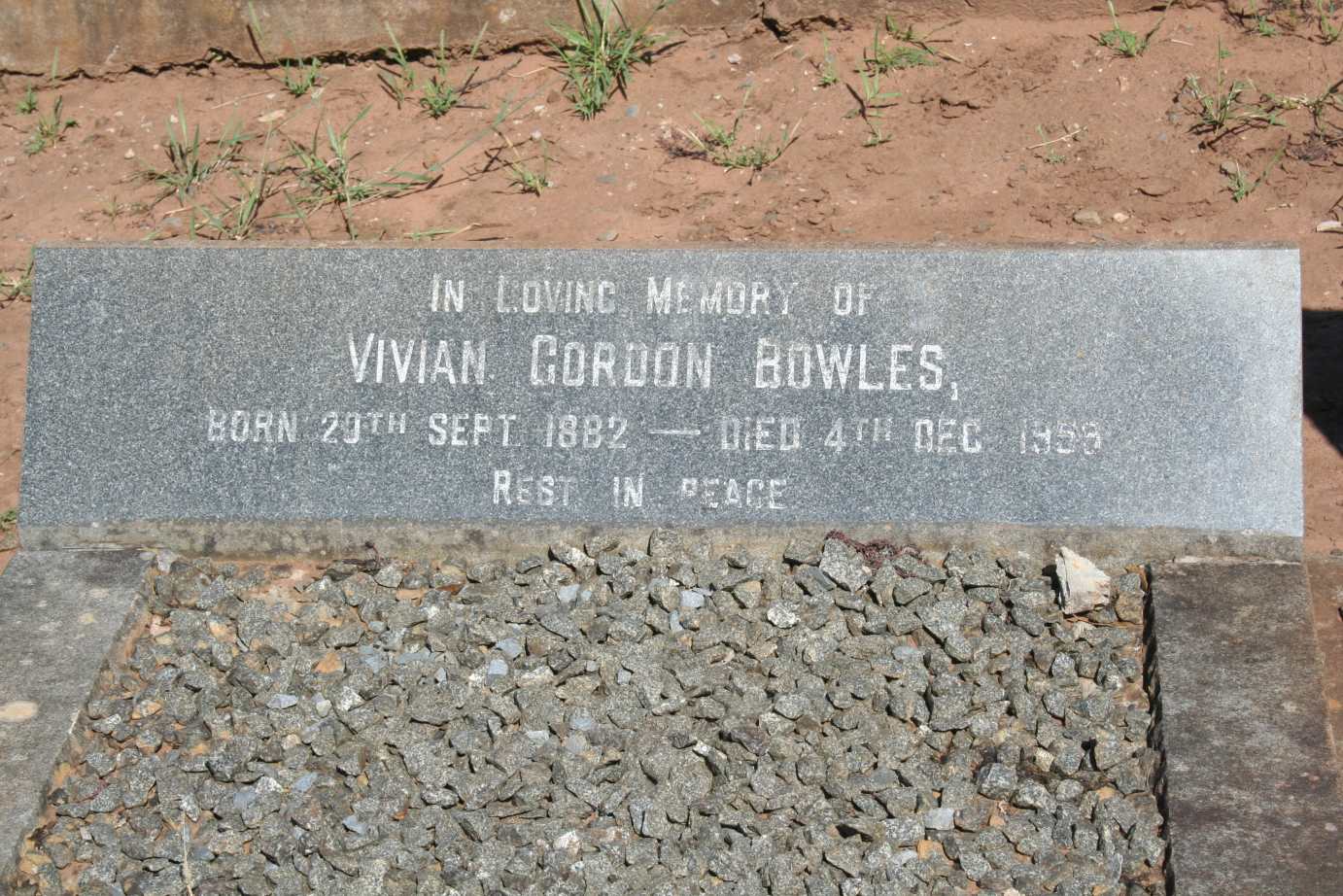 BOWLES Vivian Gordon 1882-1959