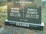 ERASMUS Louwrens Abraham 1926-1990 & Isabella Elizabeth 1926-1997