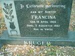 KRUGER Francina 1906-1982
