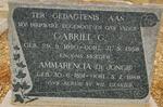 ? Gabriel G. 1890-1958 & Ammarencia DE JONGH 1891-1969