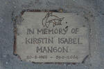 MANSON Kirstin Isabel 1968-2004