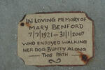 BENFORD Mary 1921-2007