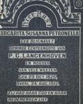 LANGENHOVEN Margarita Susanna Petronella nee BLIGNAULT 1826-1912