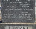 LOMBARD Andries Benjamin 1882-1964 & Dorethea Rigina ELLIS 1889-1954