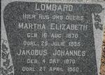 LOMBARD Jakobus Johannes 1870-1950 & Martha Elizabeth 1870-1935